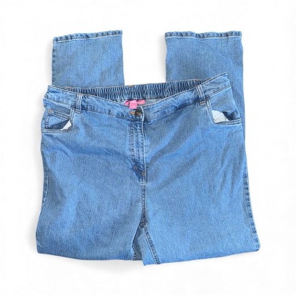 womans within Denim - Stylish Women's Blue Straight Leg Jeans